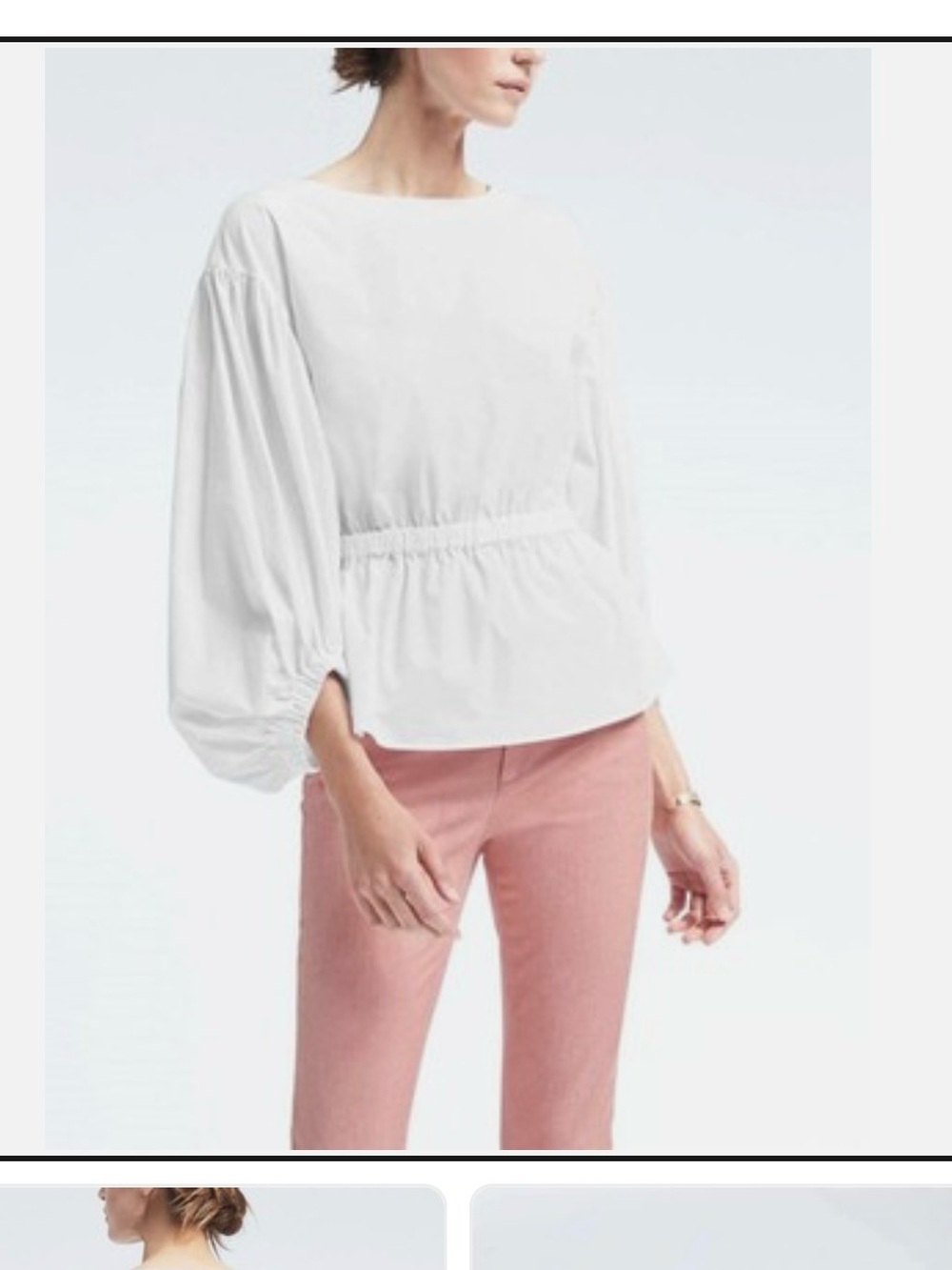 New w tags size s Banana Republic white 3/4 length sleeve blouse